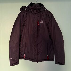 Gerry Black Hooded Insulated Winter Jacket Pink Lining NWOT Size M